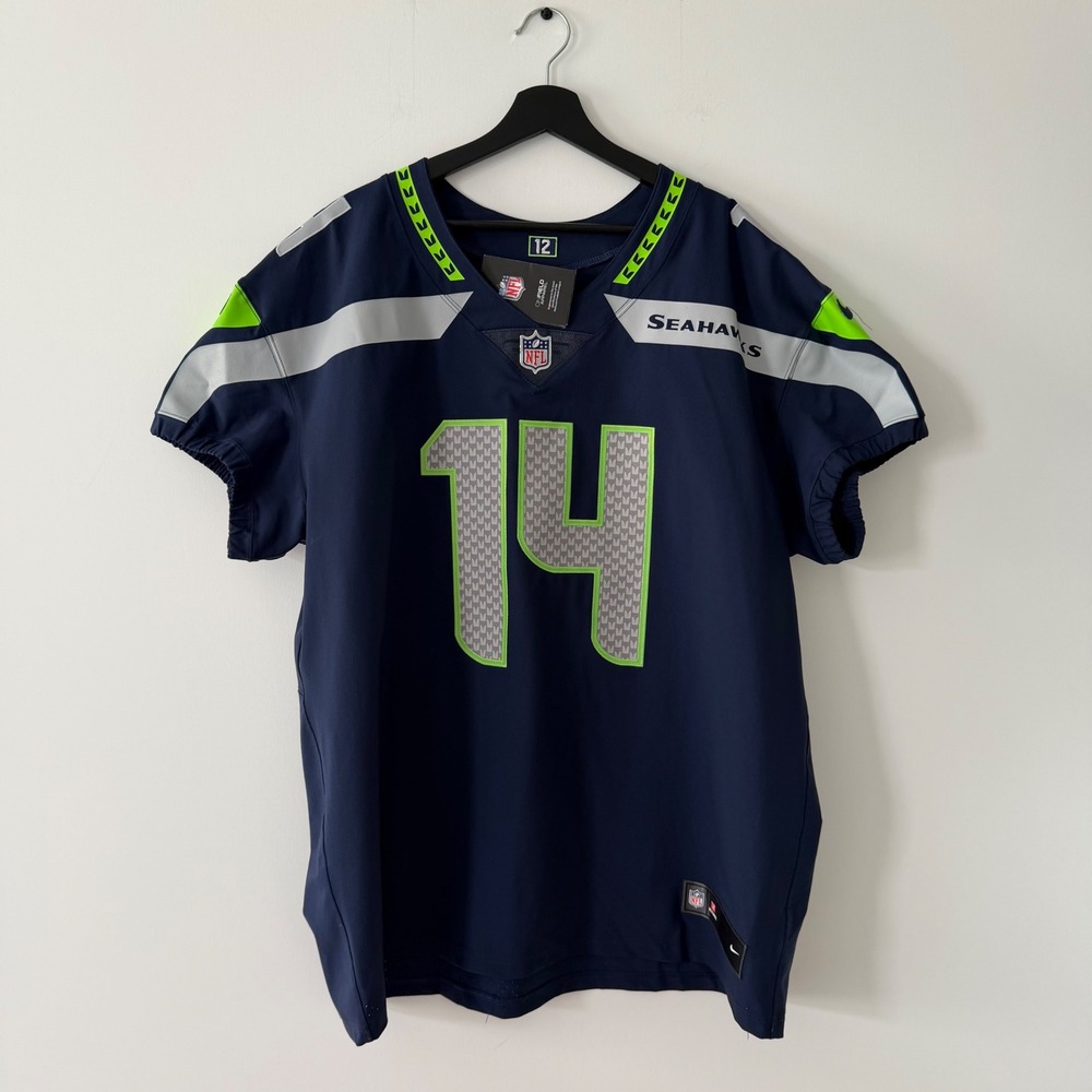 Nike Seattle Seahawks DK Metcalf 14 Elite On-Field Jersey Navy Blue Mens 52 NEW